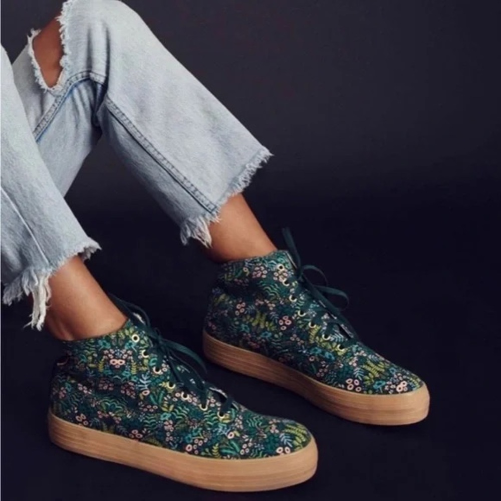 Rifle Paper Co. Keds hi tops tapestry green